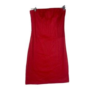 BCBG Paris Womens Red Strapless Dress Size 6 Snake Print